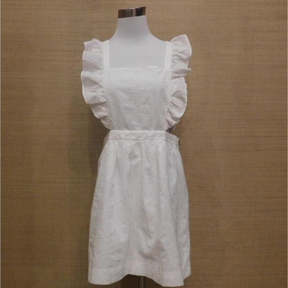 Madewell‎ White Ruffled Sundress Sleeveless Midi Size 4